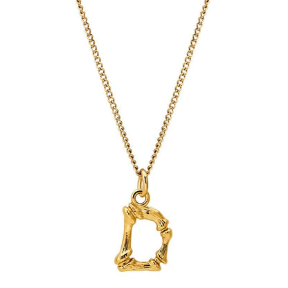 Bamboo Initial Pendant Necklace