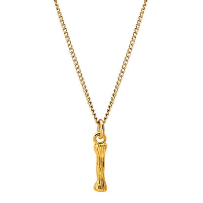 Bamboo Initial Pendant Necklace
