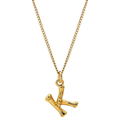 Bamboo Initial Pendant Necklace