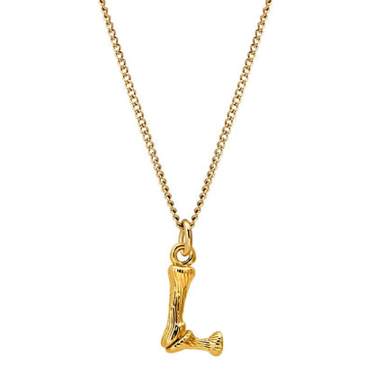 Bamboo Initial Pendant Necklace
