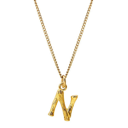 Bamboo Initial Pendant Necklace