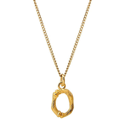 Bamboo Initial Pendant Necklace