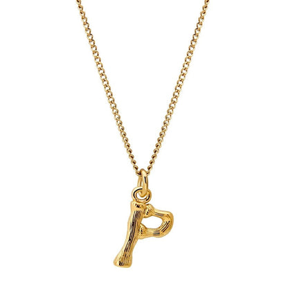 Bamboo Initial Pendant Necklace