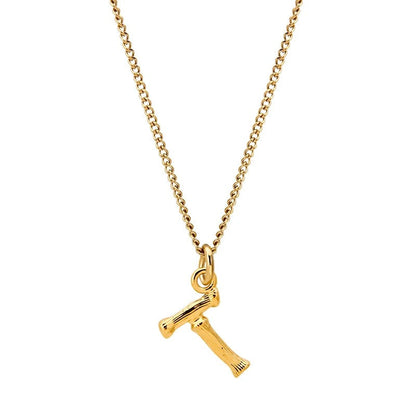Bamboo Initial Pendant Necklace