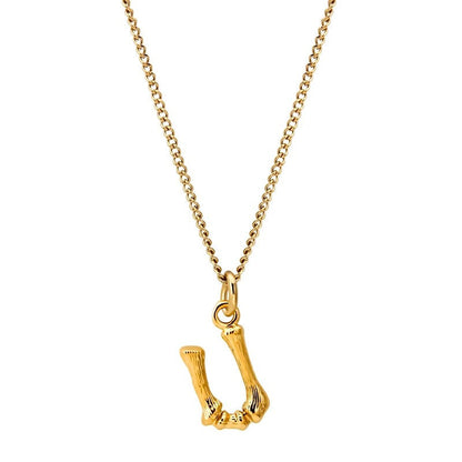 Bamboo Initial Pendant Necklace