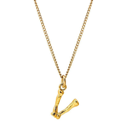 Bamboo Initial Pendant Necklace