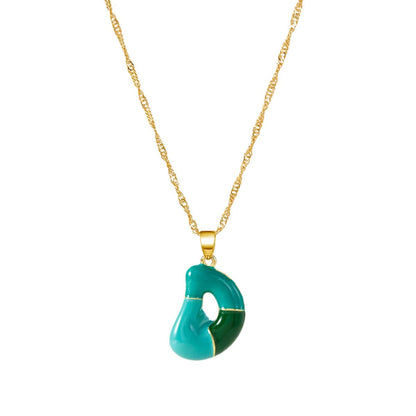 Colorful Puffy Initial Necklace