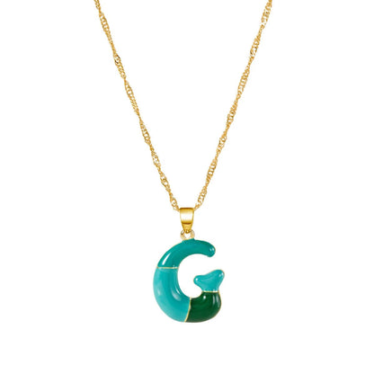 Colorful Puffy Initial Necklace
