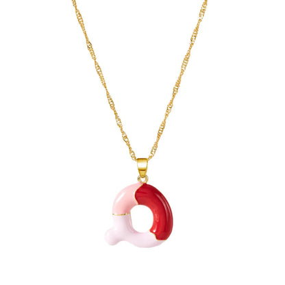 Colorful Puffy Initial Necklace
