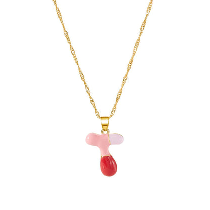 Colorful Puffy Initial Necklace
