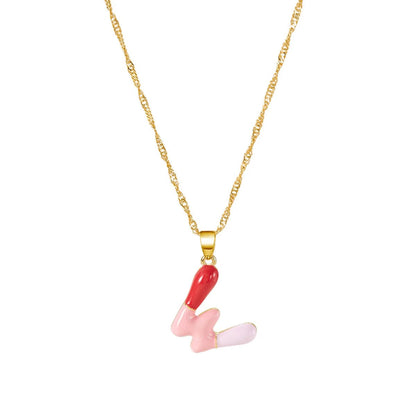Colorful Puffy Initial Necklace