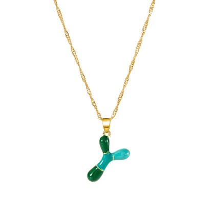 Colorful Puffy Initial Necklace