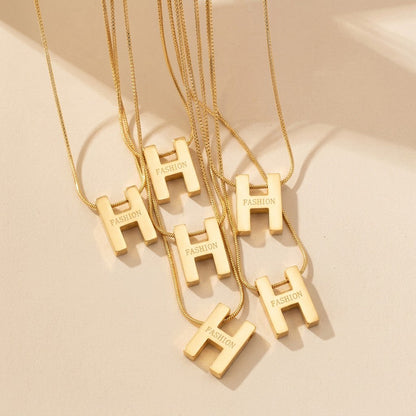 H Letter Charm Necklace