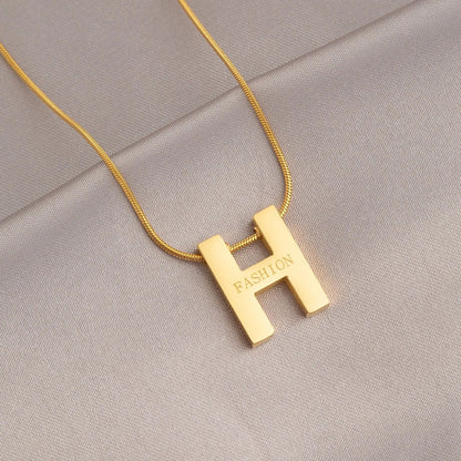 H Letter Charm Necklace