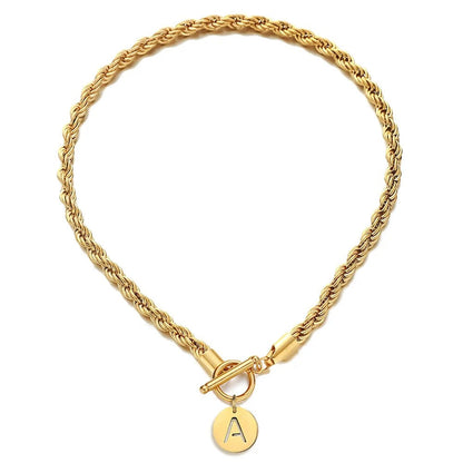 Initial Rope Chain Necklace