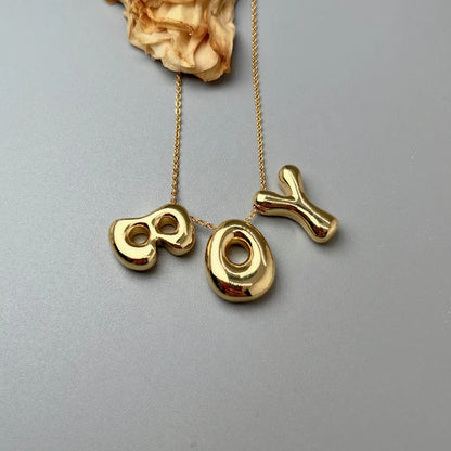 Red Enamel Initial W Necklace