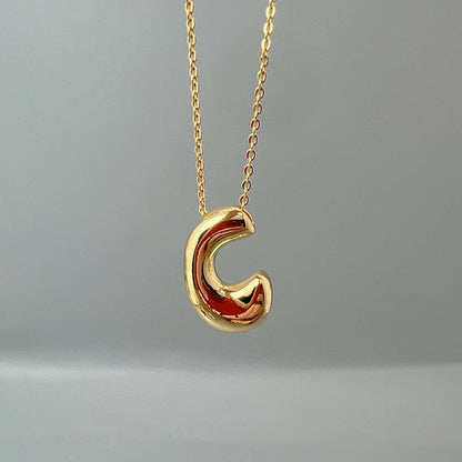 Red Enamel Initial W Necklace