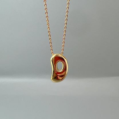 Red Enamel Initial W Necklace