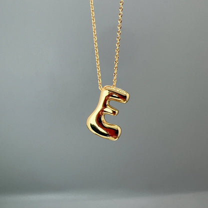 Red Enamel Initial W Necklace