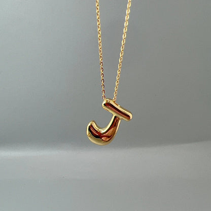 Red Enamel Initial W Necklace