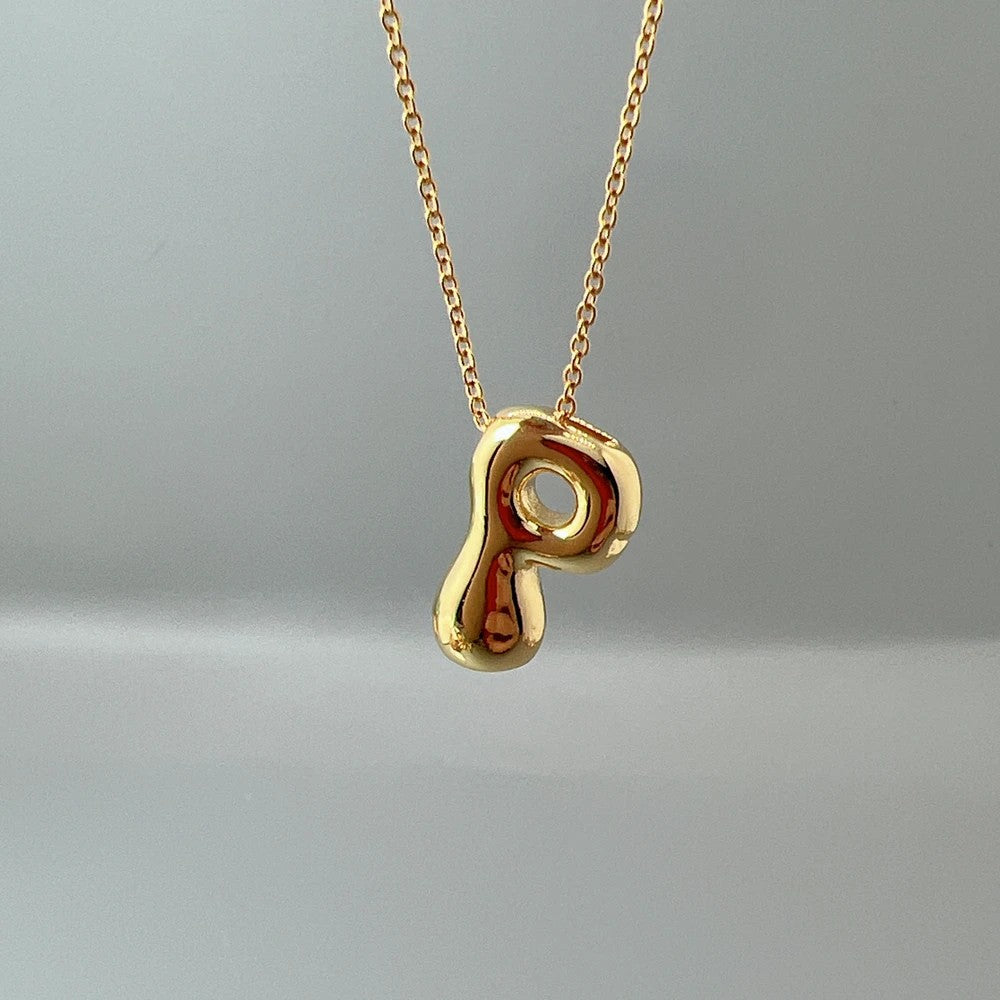 Red Enamel Initial W Necklace
