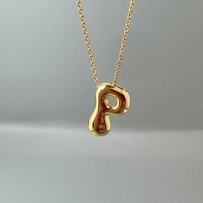 Red Enamel Initial W Necklace