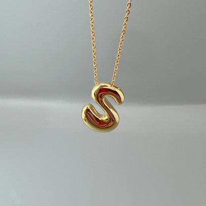 Red Enamel Initial W Necklace