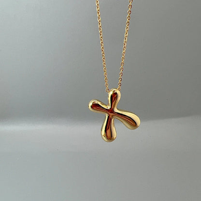 Red Enamel Initial W Necklace