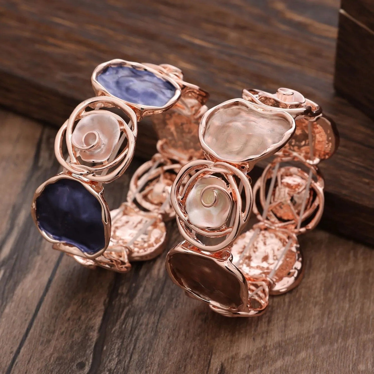 Colorful Enamel Rose Bracelet