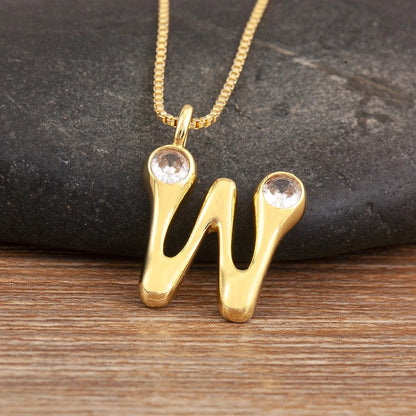 Crystal Bubble Initial Necklace