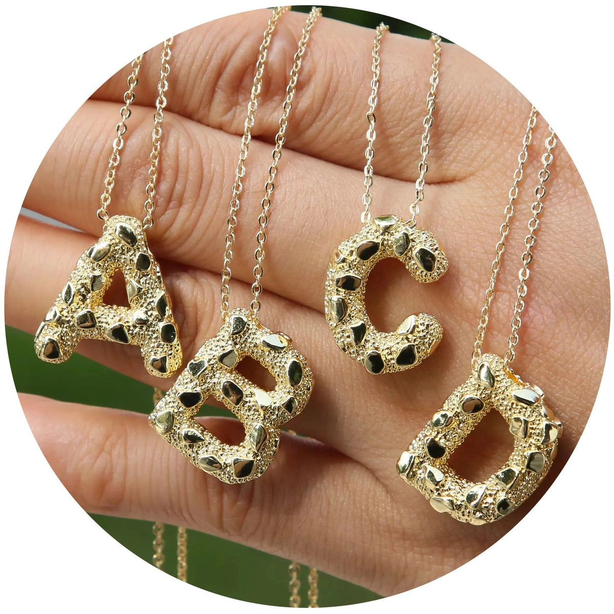 Micro Pave Initial Pendant Necklace