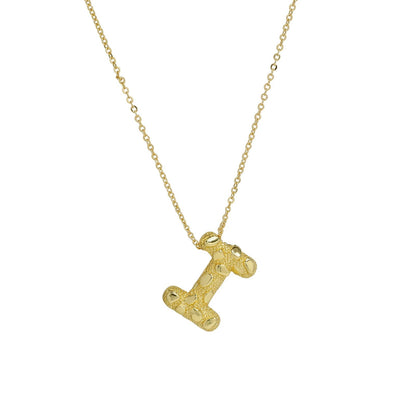 Micro Pave Initial Pendant Necklace