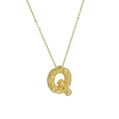 Micro Pave Initial Pendant Necklace