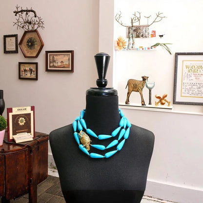 Turquoise Owl Statement Necklace
