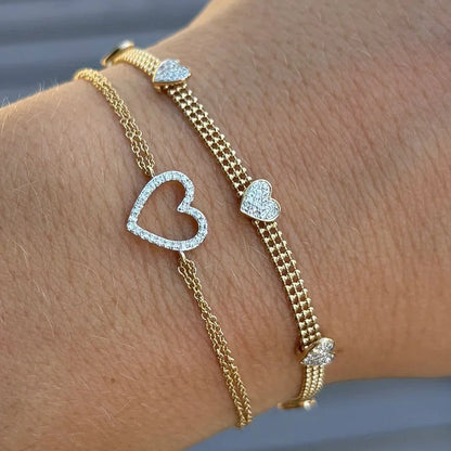 Zircon Heart Tennis Bracelet
