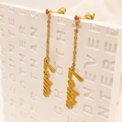 Smiley Script Drop Earrings