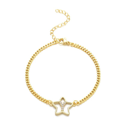 Crystal Initial Star Bracelet