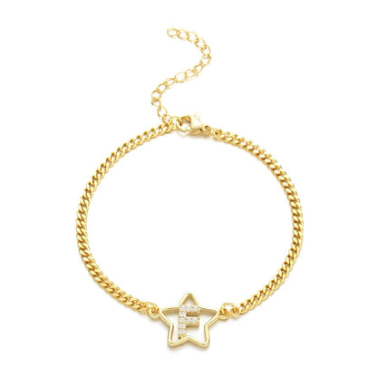 Crystal Initial Star Bracelet