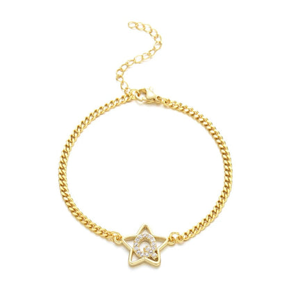 Crystal Initial Star Bracelet