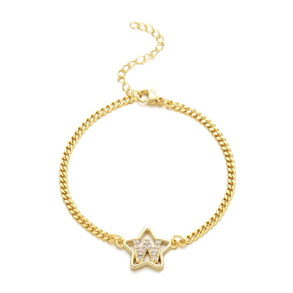 Crystal Initial Star Bracelet