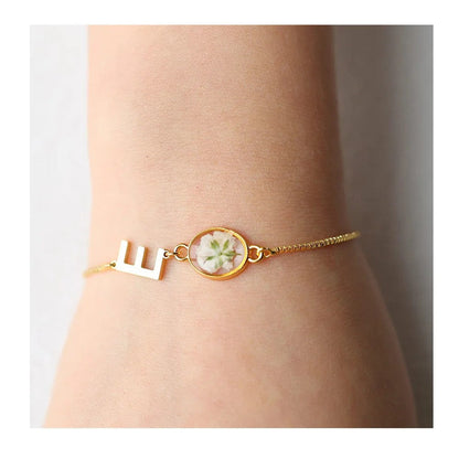 Floral Initial Bracelet