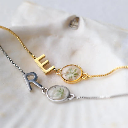 Floral Initial Bracelet