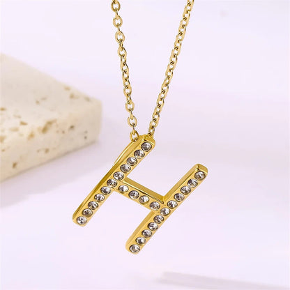 Crystal Pave Love Letter Necklace