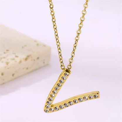 Crystal Pave Love Letter Necklace