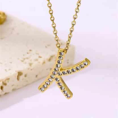 Crystal Pave Love Letter Necklace