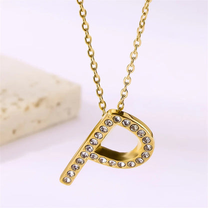 Crystal Pave Love Letter Necklace