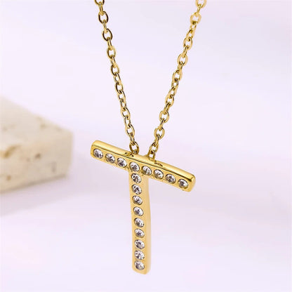 Crystal Pave Love Letter Necklace