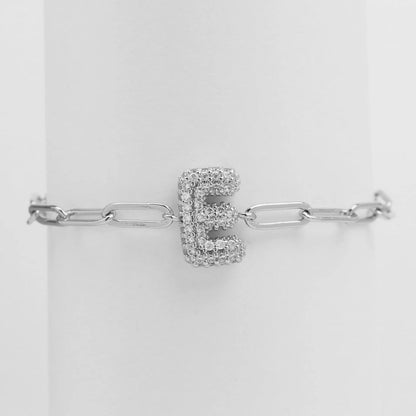 Crystal Initial Link Bracelet