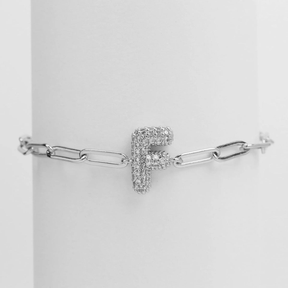 Crystal Initial Link Bracelet