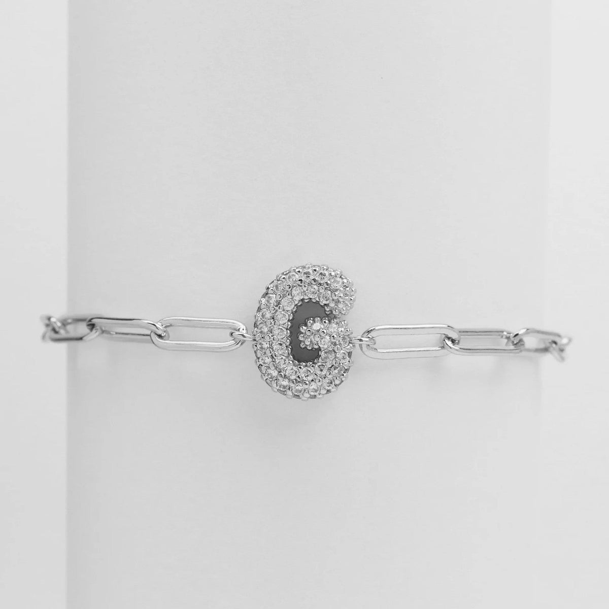 Crystal Initial Link Bracelet